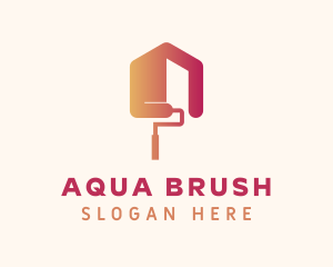 Gradient Paint Roller logo design