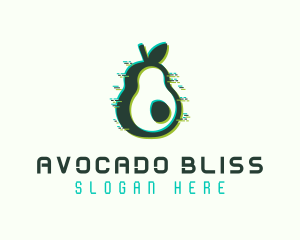 Green Avocado Glitch logo design