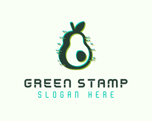 Green Avocado Glitch logo design