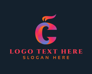 Gradient Flame Letter C logo