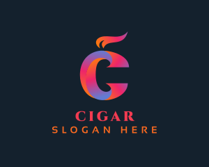 Gradient Flame Letter C logo design