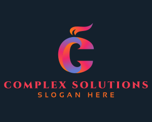 Gradient Flame Letter C logo design