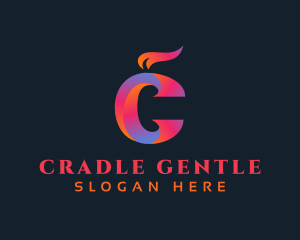 Gradient Flame Letter C logo design