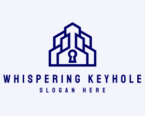 Real Estate Building Keyhole logo design