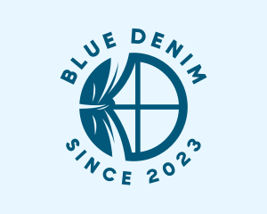 Blue Window Curtain logo design