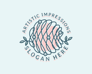 Floral Yarn Thread logo design