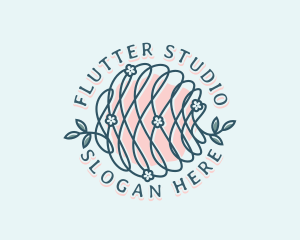 Floral Yarn Thread logo design