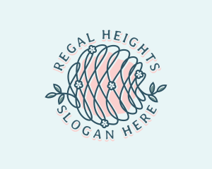 Floral Yarn Thread logo design