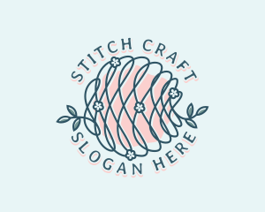 Floral Yarn Thread logo design