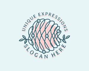 Floral Yarn Thread logo design