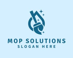 Cleaning Mop Janitorial  logo design