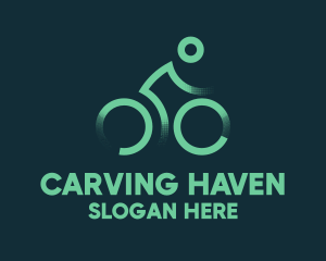 Green Bike Cyclist logo design