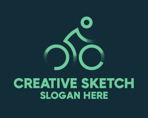 Green Bike Cyclist logo design