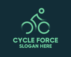 Green Bike Cyclist logo design