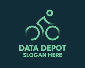 Green Bike Cyclist logo design