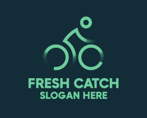 Green Bike Cyclist logo design