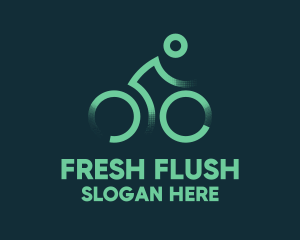 Green Bike Cyclist logo design