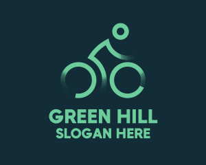 Green Bike Cyclist logo design