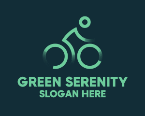 Green Bike Cyclist logo design