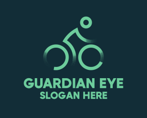 Green Bike Cyclist logo design