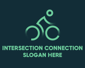 Green Bike Cyclist logo design