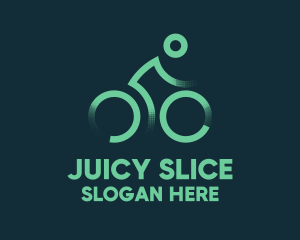 Green Bike Cyclist logo design