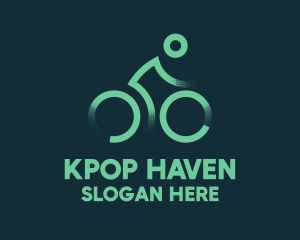 Green Bike Cyclist logo design