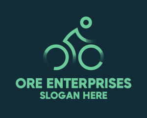 Green Bike Cyclist logo design