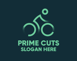 Green Bike Cyclist logo design