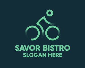 Green Bike Cyclist logo design