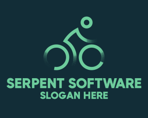 Green Bike Cyclist logo design