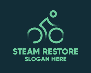 Green Bike Cyclist logo design