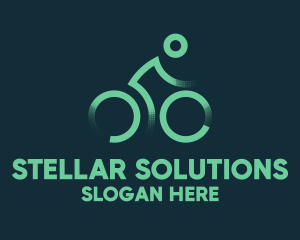 Green Bike Cyclist logo design