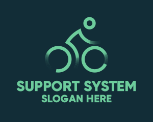 Green Bike Cyclist logo design