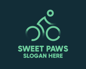 Green Bike Cyclist logo design