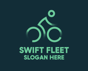 Green Bike Cyclist logo design