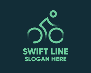 Green Bike Cyclist logo design