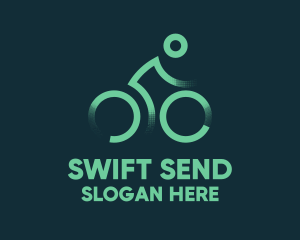 Green Bike Cyclist logo design