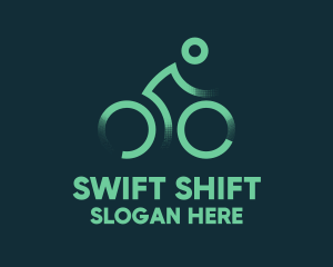 Green Bike Cyclist logo design