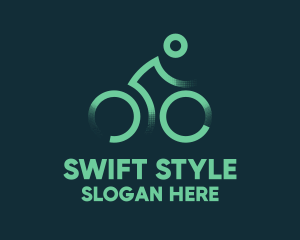 Green Bike Cyclist logo design