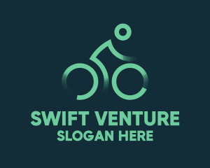 Green Bike Cyclist logo design