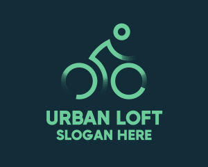 Green Bike Cyclist logo design