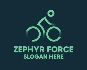 Green Bike Cyclist logo design