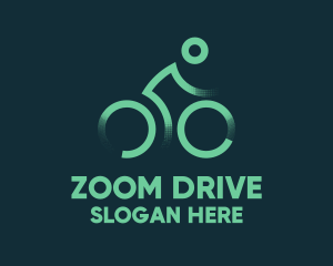 Green Bike Cyclist logo design