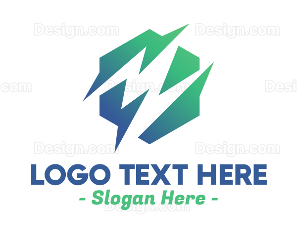 Green Abstract Spark Shape Logo