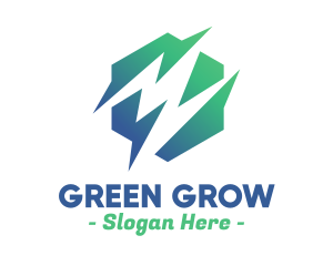 Green Abstract Spark Shape logo design