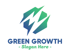 Green Abstract Spark Shape logo design