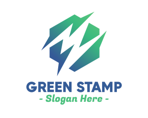 Green Abstract Spark Shape logo design