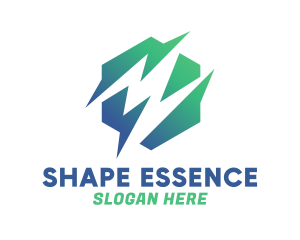 Green Abstract Spark Shape logo