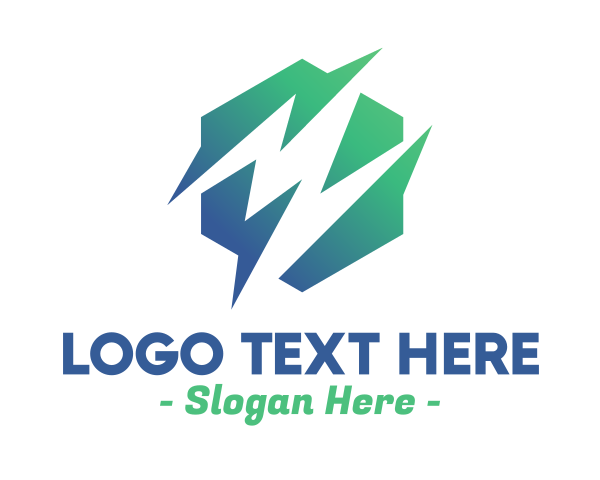 Green Hexagon logo example 1